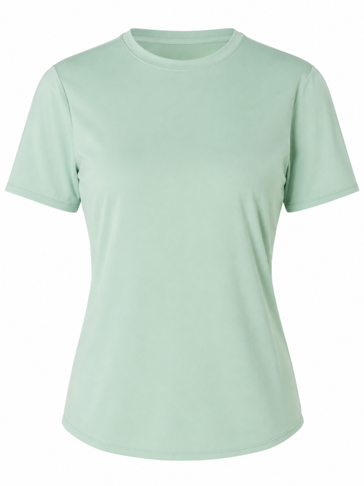 Light Mint Green Short-Sleeve Crew Neck T-Shirt with Regular Fit