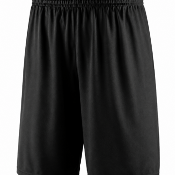 Black Relaxed Elastic Waist Athletic Shorts