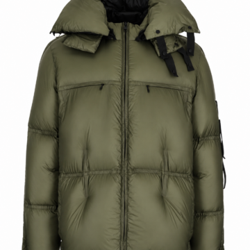 Olive Green Quilted Hooded Puffer Jacket