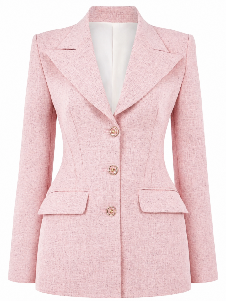 Light Pink Tailored Fitted Blazer