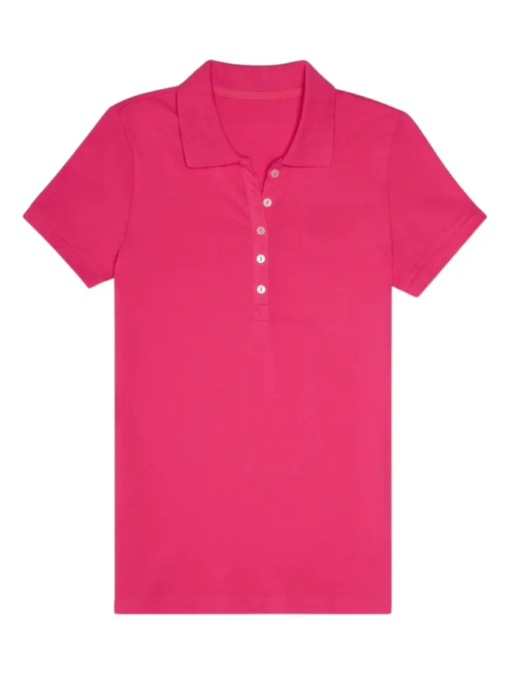 Pink Short-Sleeve Polo Shirt with Classic Collar