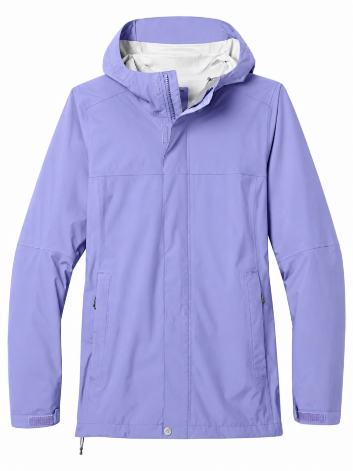 Lavender Hooded Rain Jacket with Storm Flap