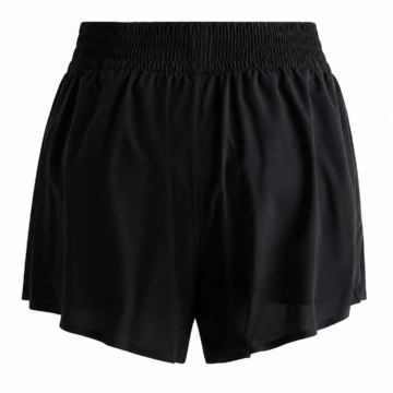 Black Wide Smocked Waist Shorts