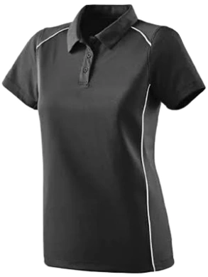 Dark Gray Short-Sleeve Polo Shirt with White Piping