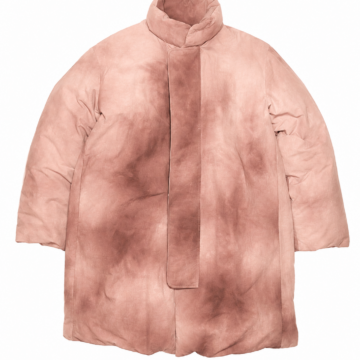 Dusty Pink Tie-Dye Cocoon Puffer Coat