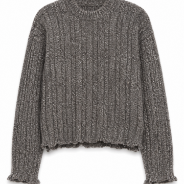Heathered Grey Cropped Knit Sweater