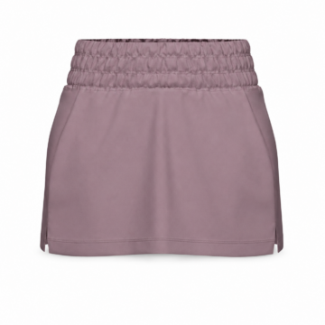 Dusty Purple Smocked Waist Mini Skirt with Side Slit