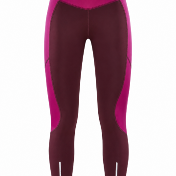 High-Waisted Color-Block Burgundy and Magenta Leggings