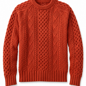 Rust Orange Cable Knit Sweater