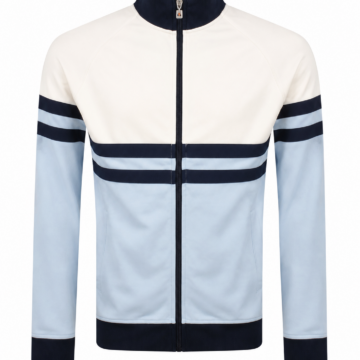 Color-Block White Light Blue Navy Track Jacket