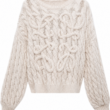 Off-White Oversized Chunky Cable Knit Sweater