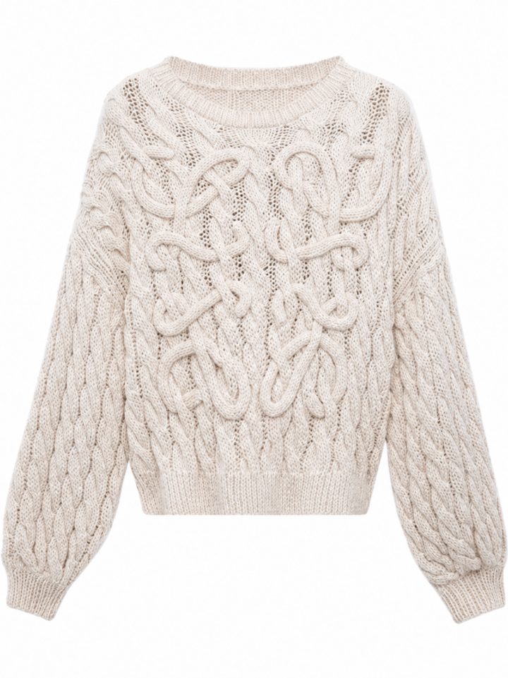 Off-White Oversized Chunky Cable Knit Sweater