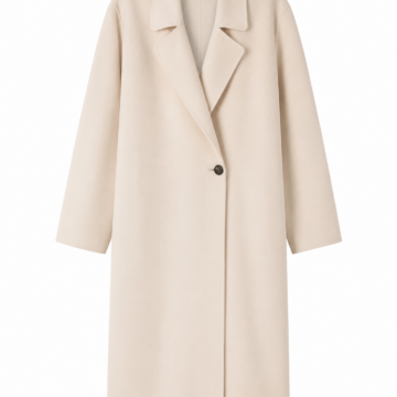 Cream Longline Single-Breasted Overcoat
