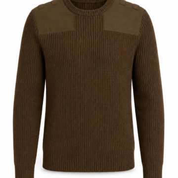 Olive Brown Chunky Rib Knit Sweater