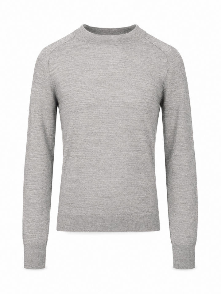 Heather Grey Raglan Sleeve Knit Pullover