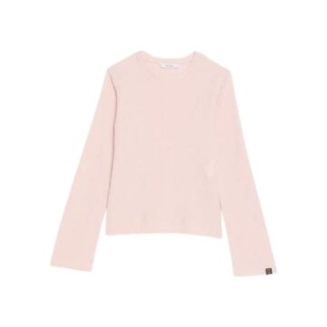 Pale Pink Long-Sleeve Crew Neck Sweater